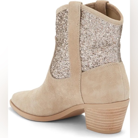 35. NWT Dolce Vita Sonya Glitter Western Boot Mushroom Suede - Picture 2 of 3